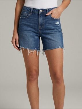 AMERICAN EAGLE AE Stretch Denim Midi Short Raw Hem Size 8